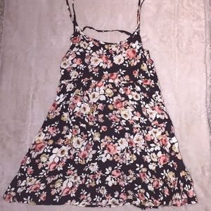 Floral design tank-top dress/cover-up
